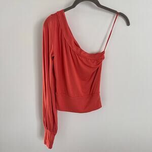 Free People Orange One Shoulder Top Size XS
